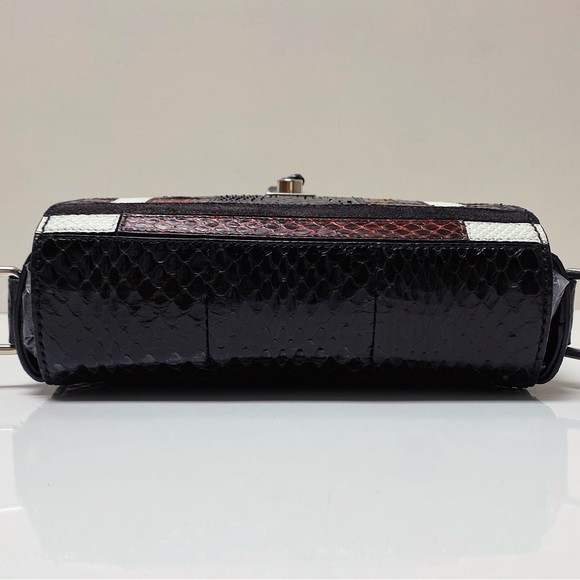 ALTUZARRA Exotic Python Snakeskin Black Multicolor Shoulder Crossbody Bag Italy - Picture 5 of 11